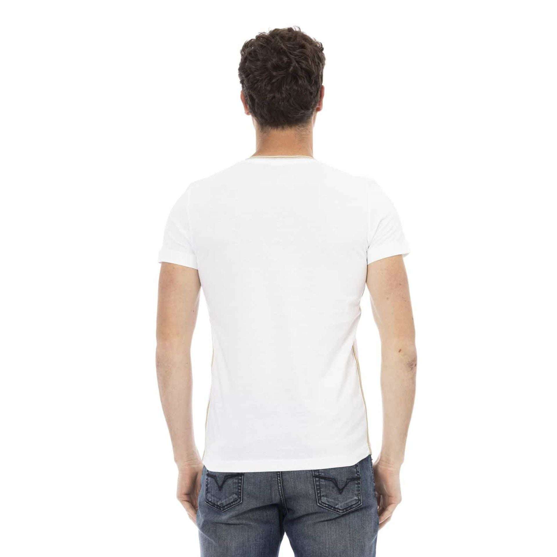 Trussardi Herren T-Shirts - Stilvolle Designs in Weiß mit schlichtem Rücken. Kurzarmshirt aus Baumwolle für Herrenmode.