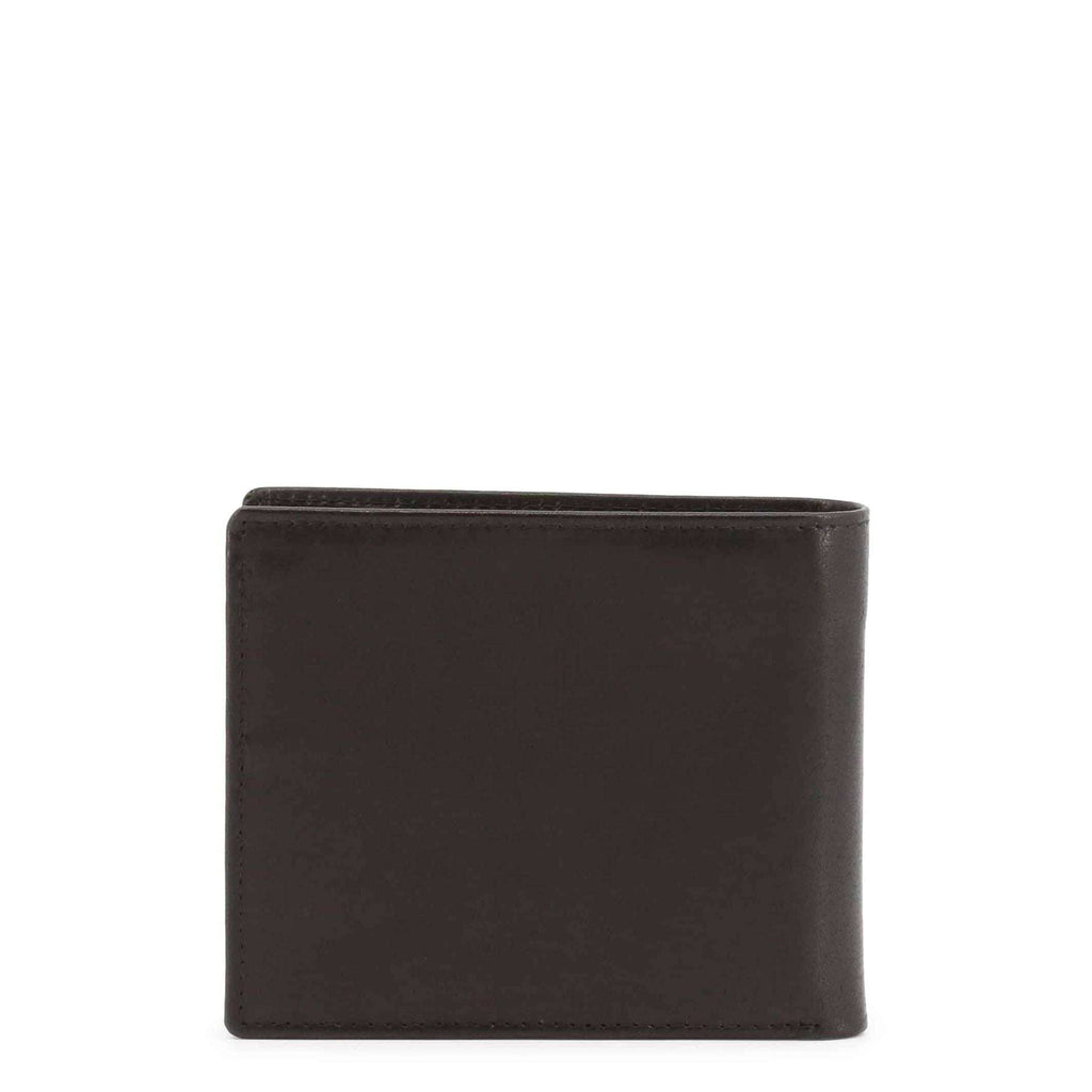 Rückseite der Lumberjack Herren Geldtasche aus schwarzem Leder. Schlichtes Design für stilvolle Accessoires der Sommerkollektion.