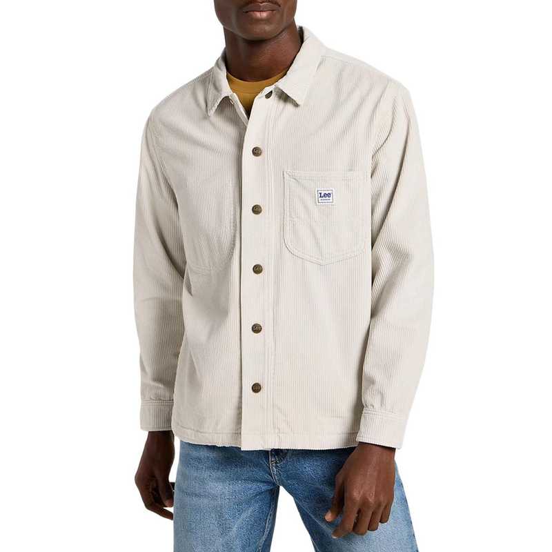 Lee Baumwolle Hemd - Herren mit Logo in Weiß, lange Ärmel und Knopfleiste, ideal für Alltag und Freizeitmode.