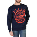 Plein Sport Sweatshirt für Herren in Navy mit rotem Logo-Print und Rundhalsausschnitt. Teil der Baumwollkollektion für Herbst/Winter.