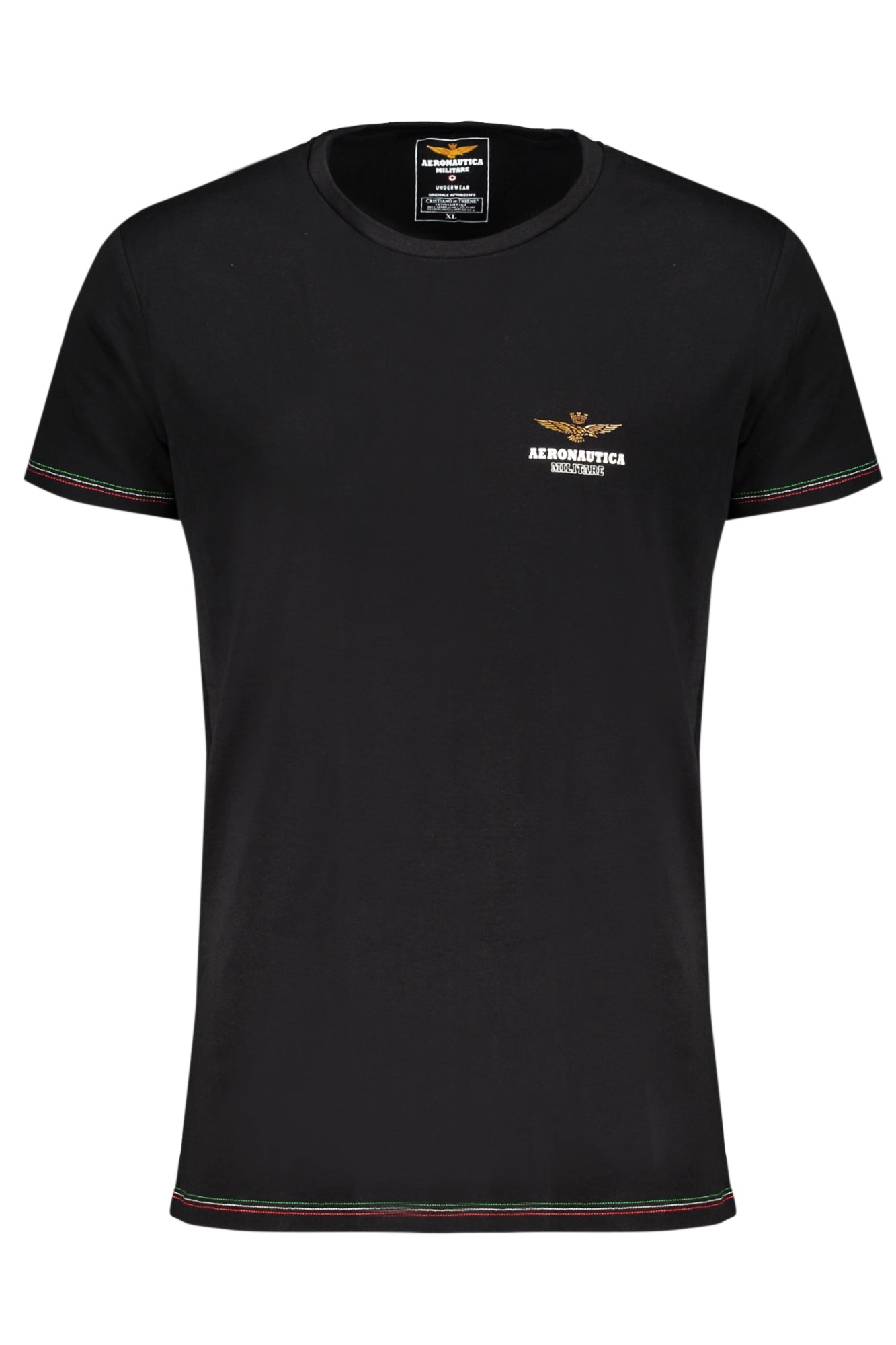 AERONAUTICA MILITARE SCHWARZES OUTDOOR-T-SHIRT FÜR HERREN Schwarz M 8057630033672