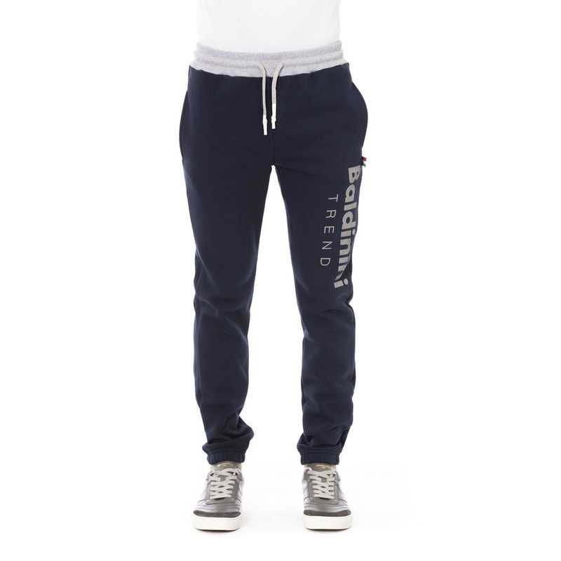 Baldinini Herren Jogginghose aus Baumwolle in Navy mit elastischem Bund und Logo-Schriftzug auf dem linken Bein, ideal für sportliche Outfits.