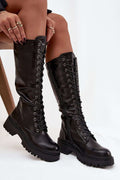 Damen Stiefel Kunstleder
