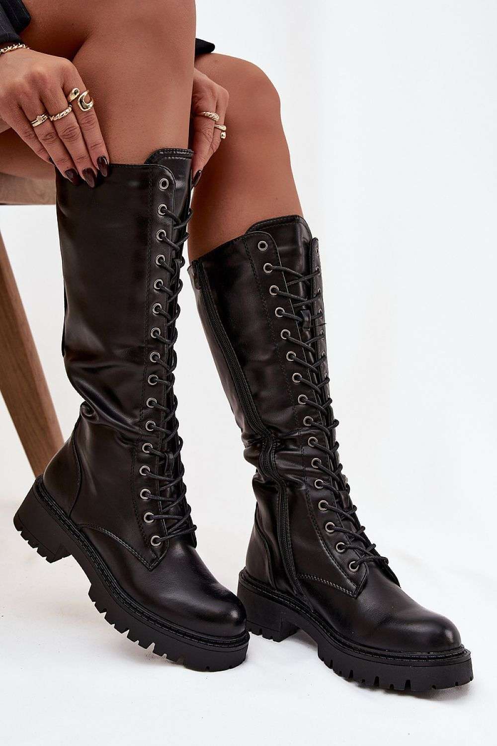 Damen Stiefel Kunstleder