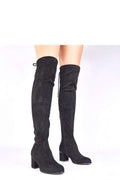 Schwarze Overknee-Stiefel Absatz