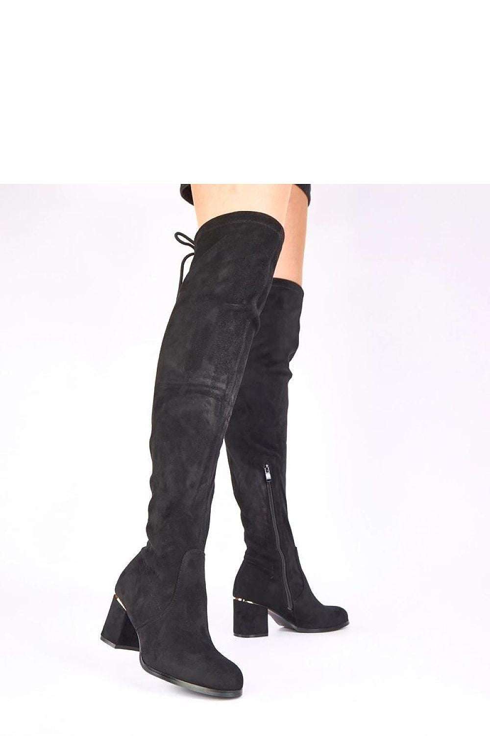Schwarze Overknee-Stiefel Absatz 1