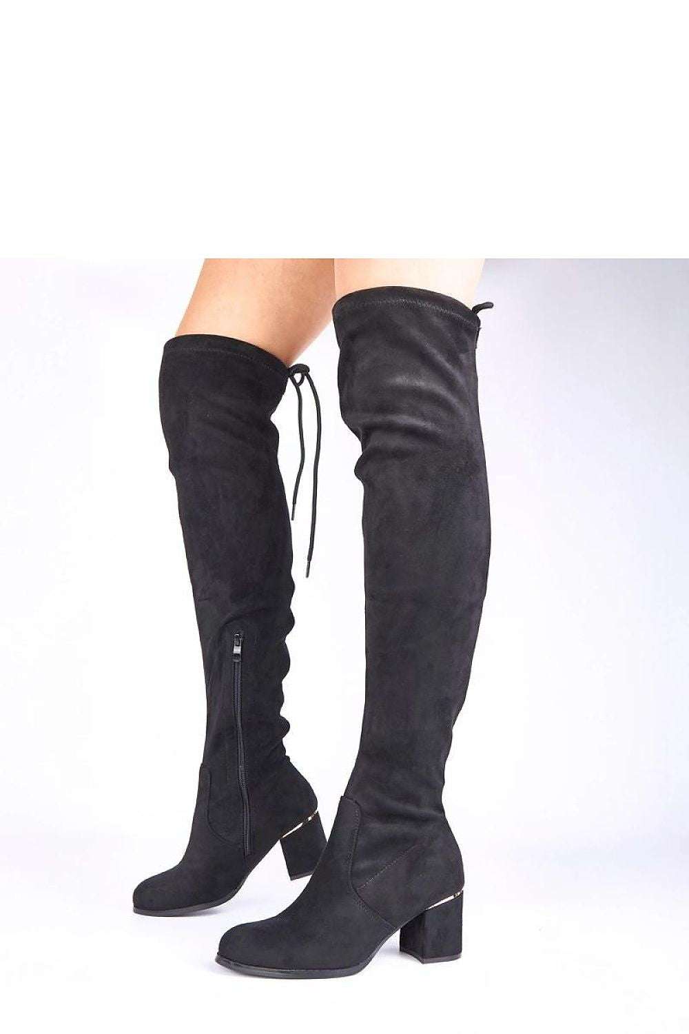 Schwarze Overknee-Stiefel Absatz 2
