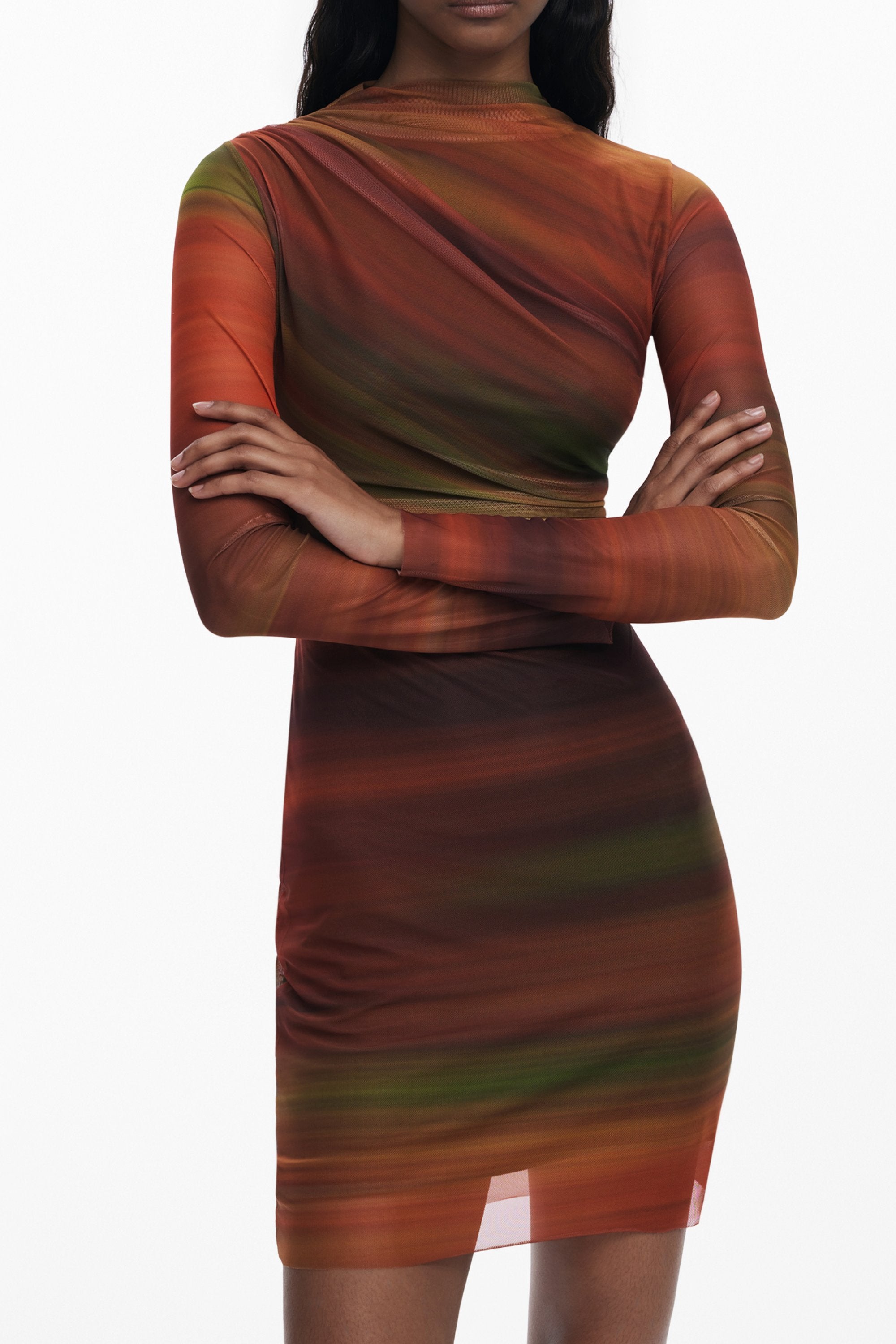 DESIGUAL DAMEN KURZES KLEID ORANGE Orange L 8445110709221