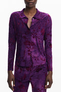 DESIGUAL DAMEN LANGARMSHIRT LILA Violett XS 8445110708859