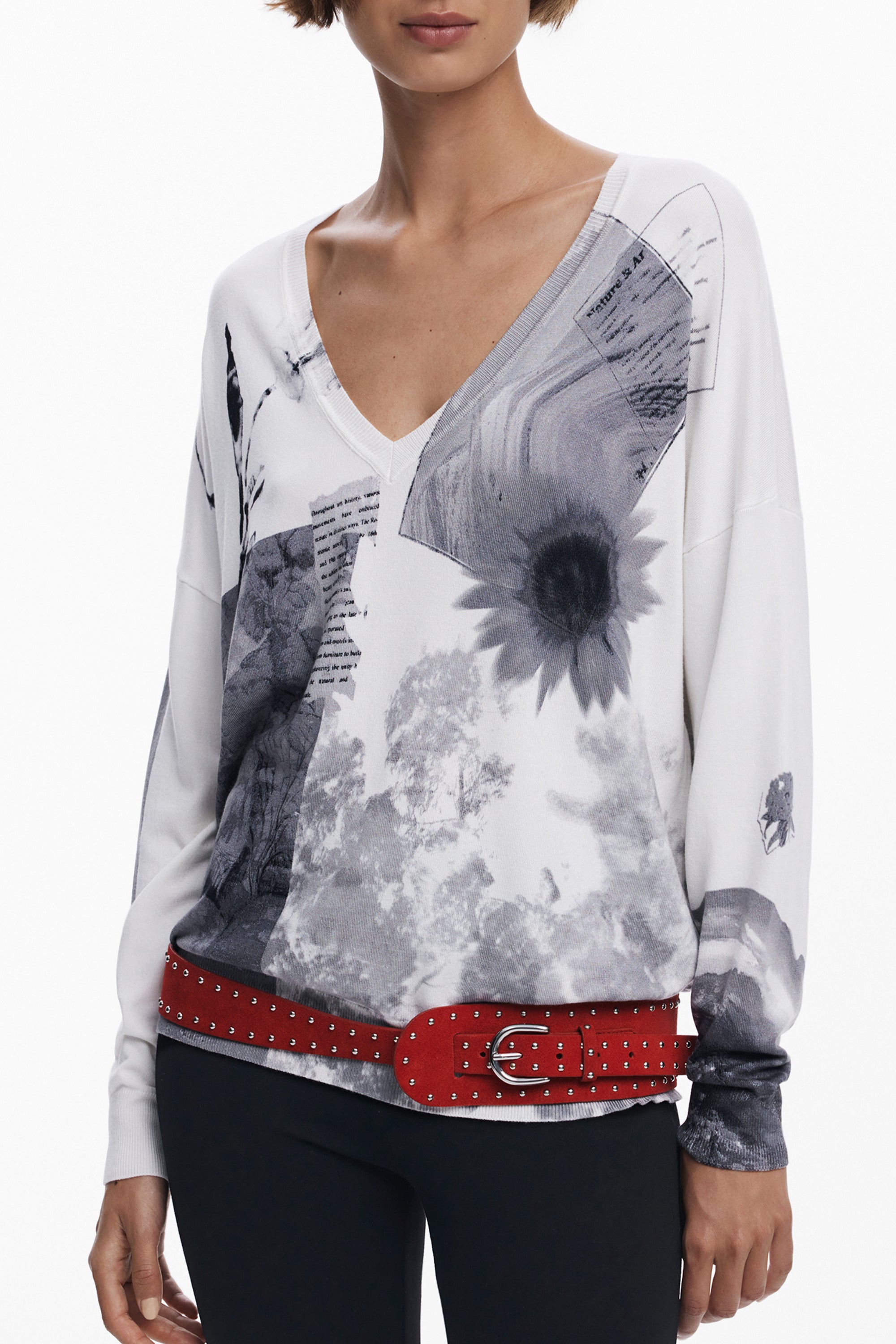 DESIGUAL WEISSER PULLOVER FÜR DAMEN Weiß XS 8445110706381