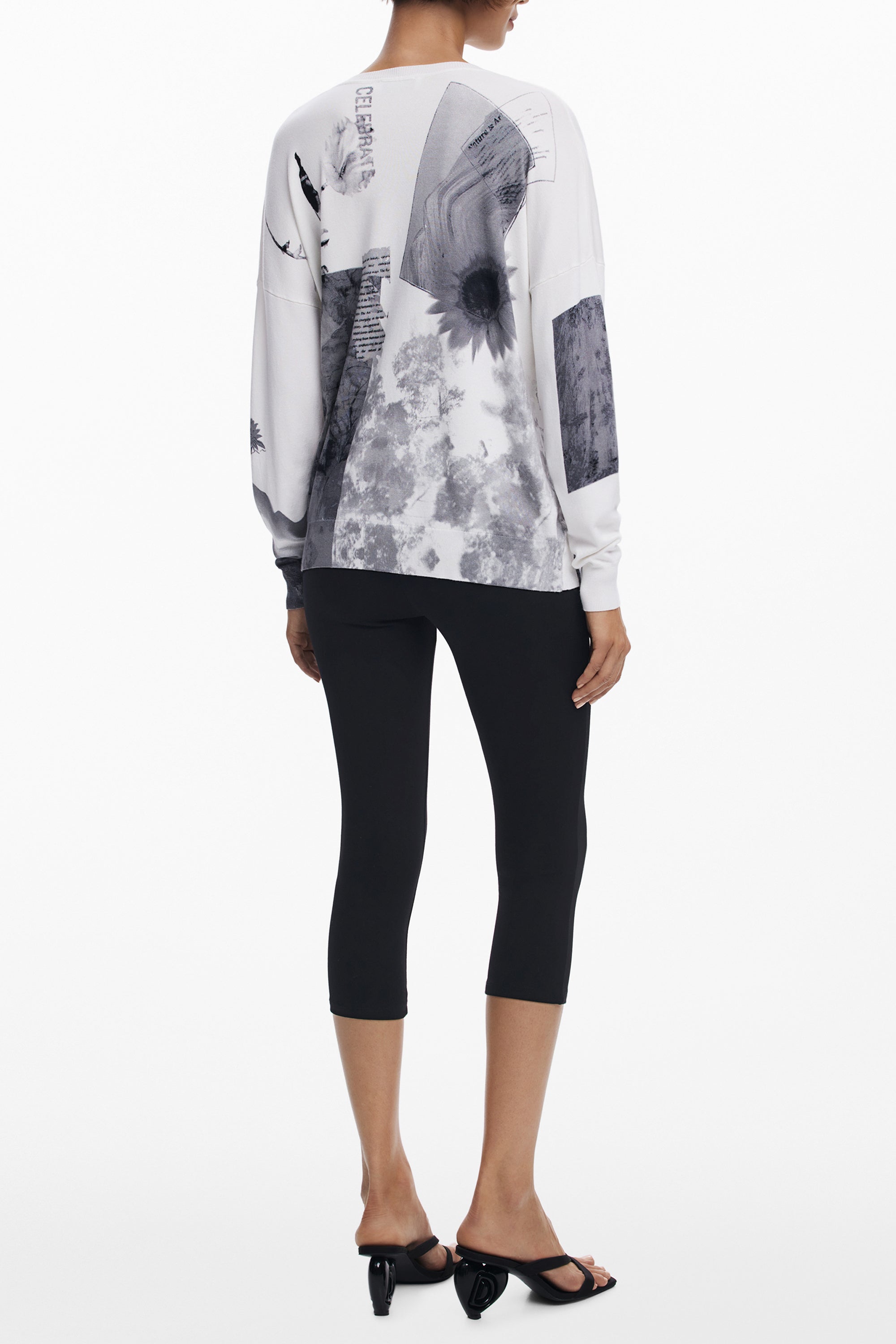 DESIGUAL WHITE SWEATER FOR WOMEN