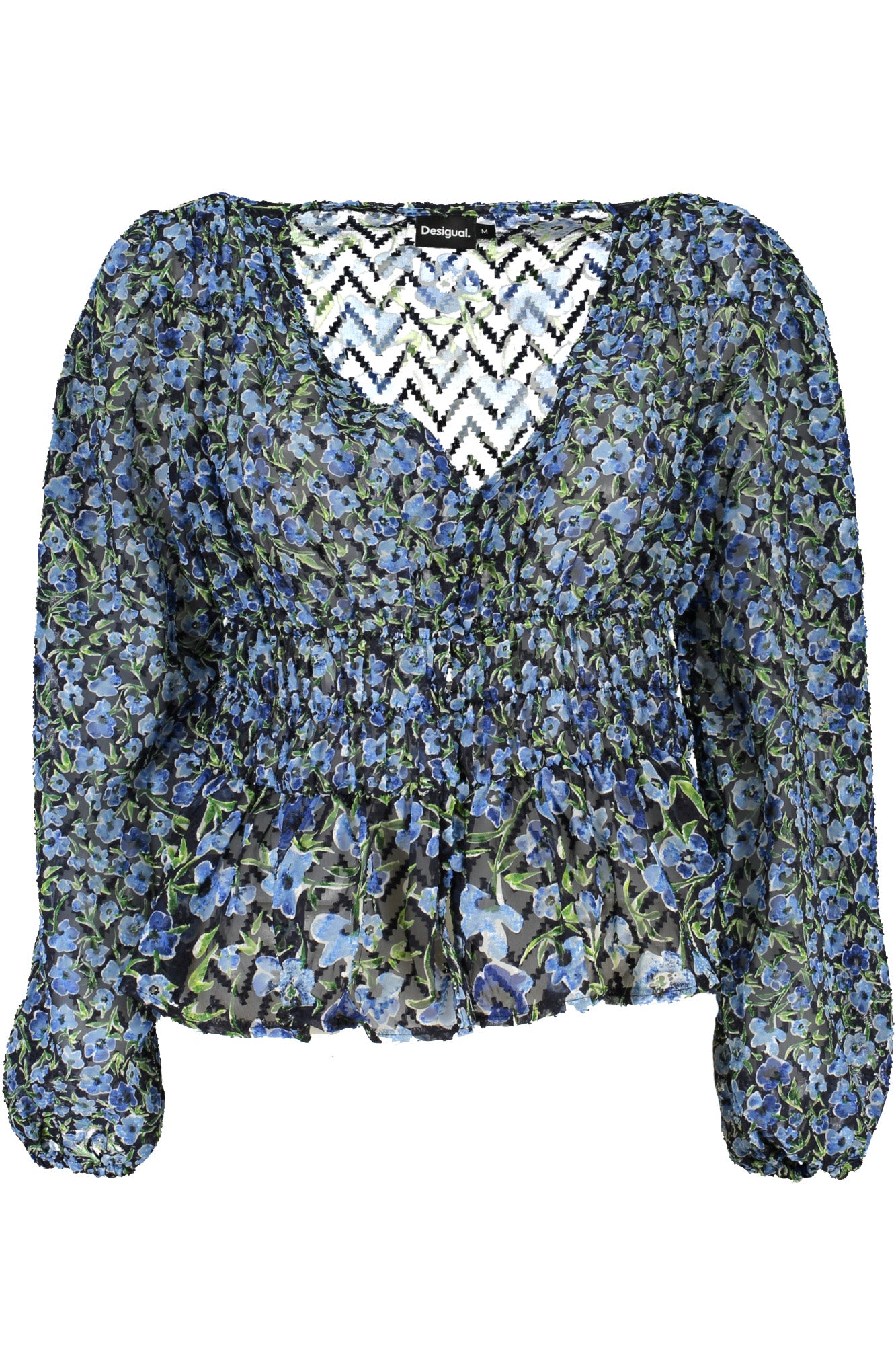 DESIGUAL DAMEN-BLAUER PULLOVER Blau XS 8445110533239