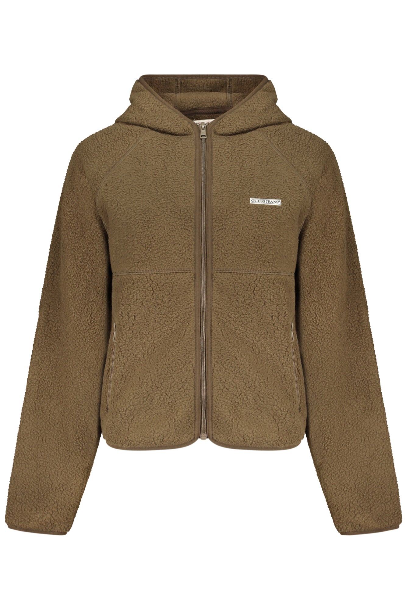 GUESS JEANS DAMEN BRAUNES SWEATSHIRT MIT REISSVERSCHLUSS Braun XS 7628907953538