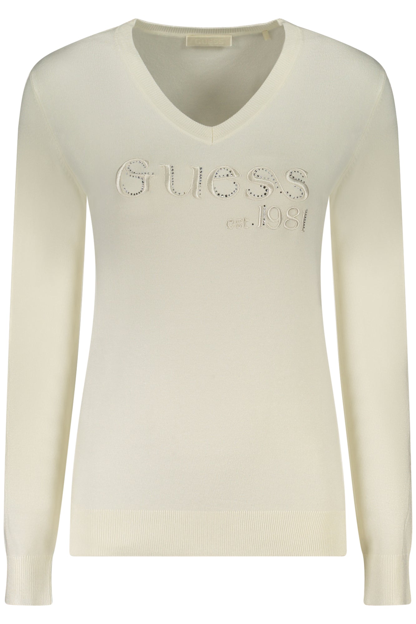 GUESS JEANS WEIßER PULLOVER FÜR DAMEN Weiß M 7628907923883