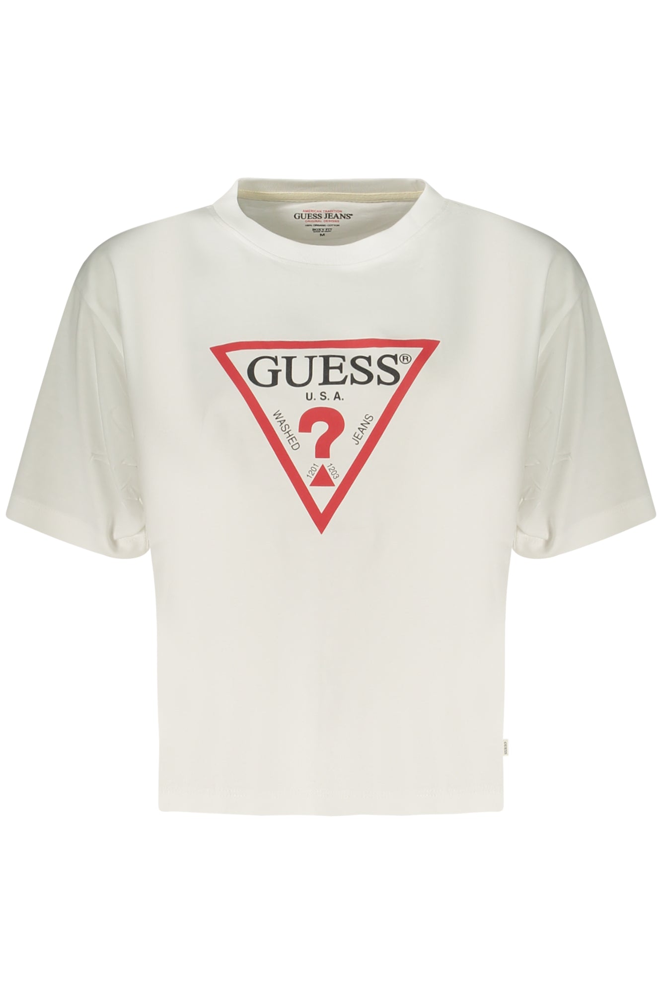 GUESS JEANS DAMEN KURZARM-T-SHIRT WEISS Weiß L 7618391279429