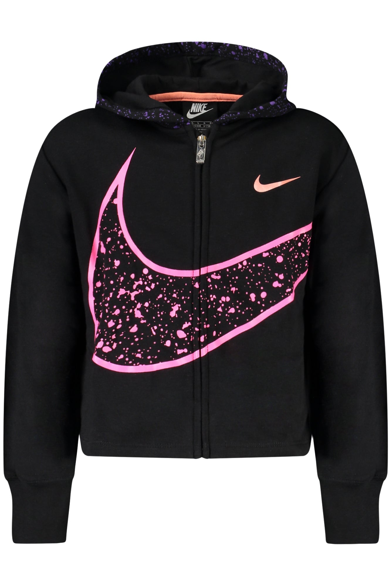 NIKE SCHWARZES SWEATSHIRT MIT REISSVERSCHLUSS FÜR MÄDCHEN Schwarz 4A 807421604127