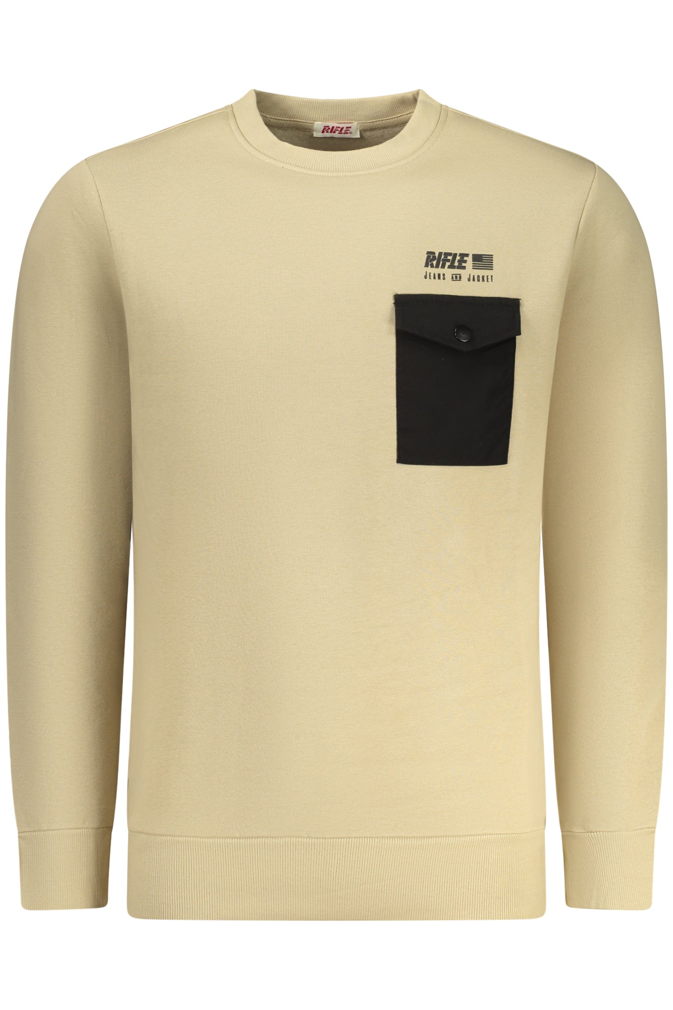 RIFLE Herren-Sweatshirt mit Reißverschluss, beige Beige M 8100032421551