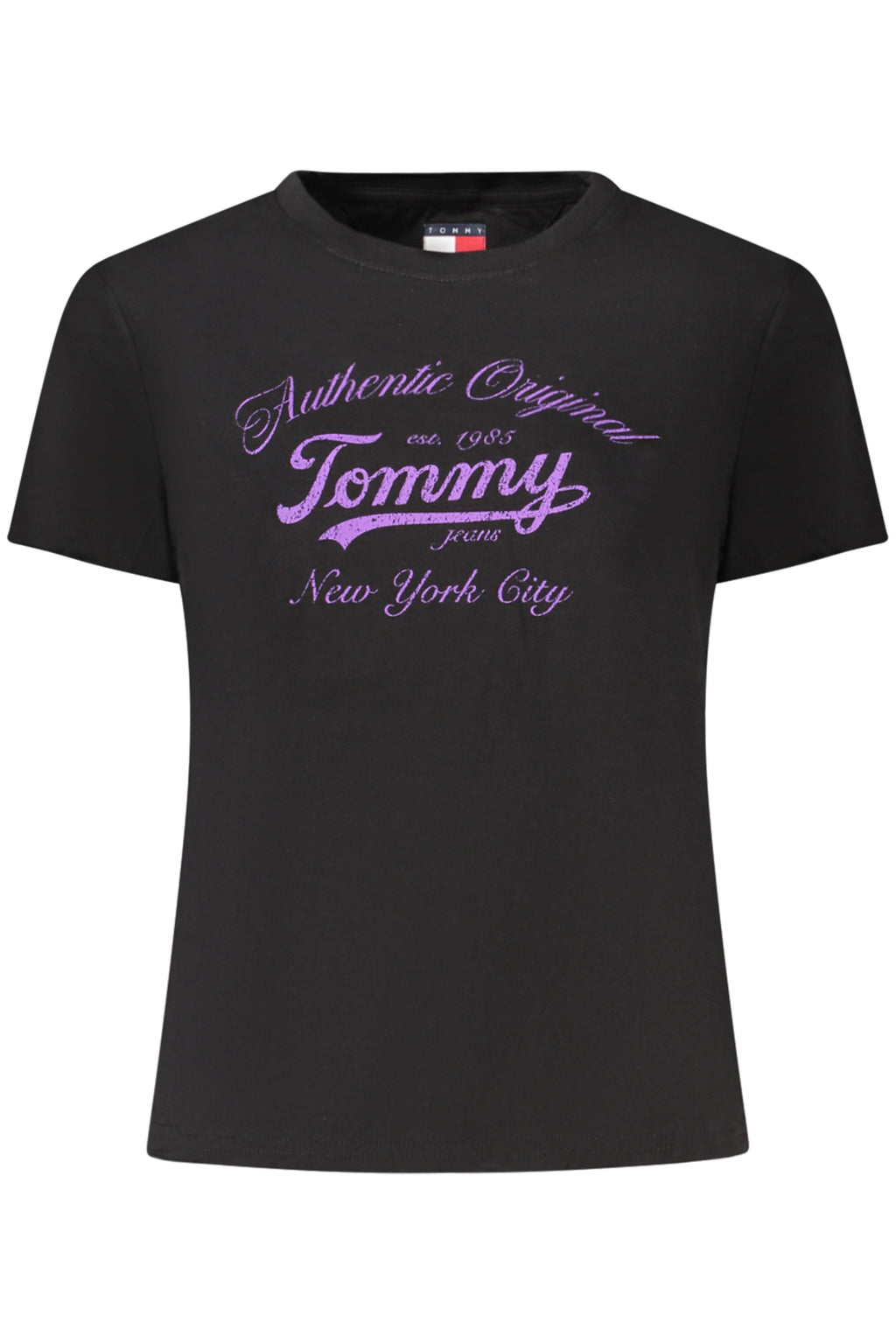 TOMMY HILFIGER DAMEN KURZARM T-SHIRT SCHWARZ