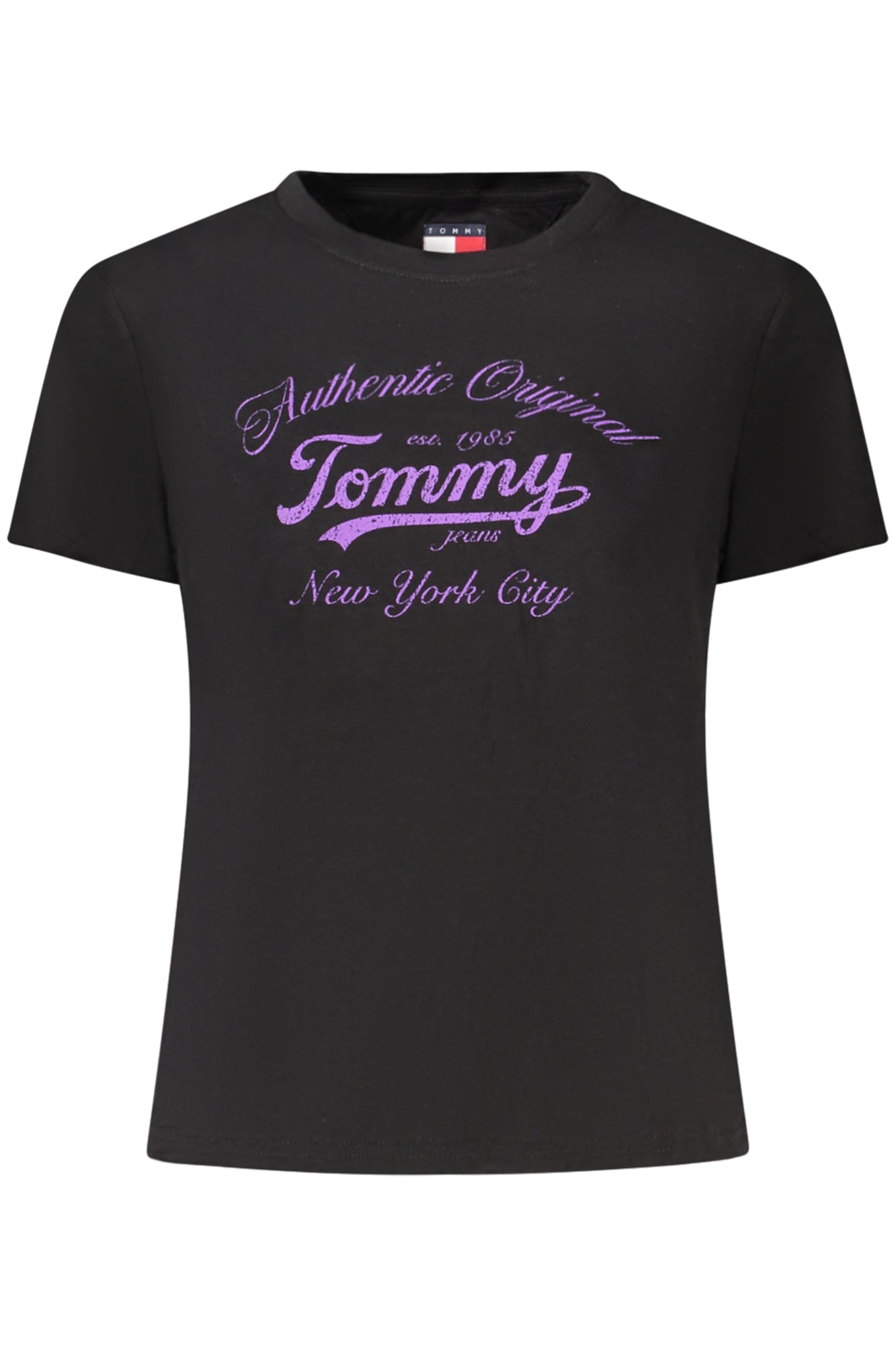 TOMMY HILFIGER DAMEN KURZARM T-SHIRT SCHWARZ