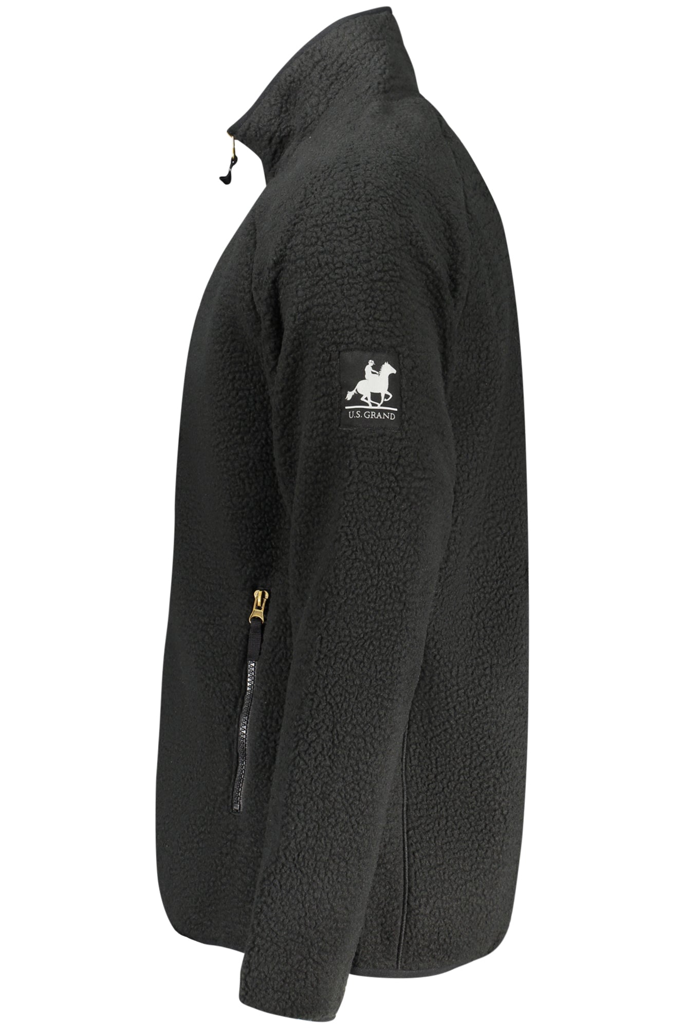 Felpa con zip da uomo US GRAND, nera